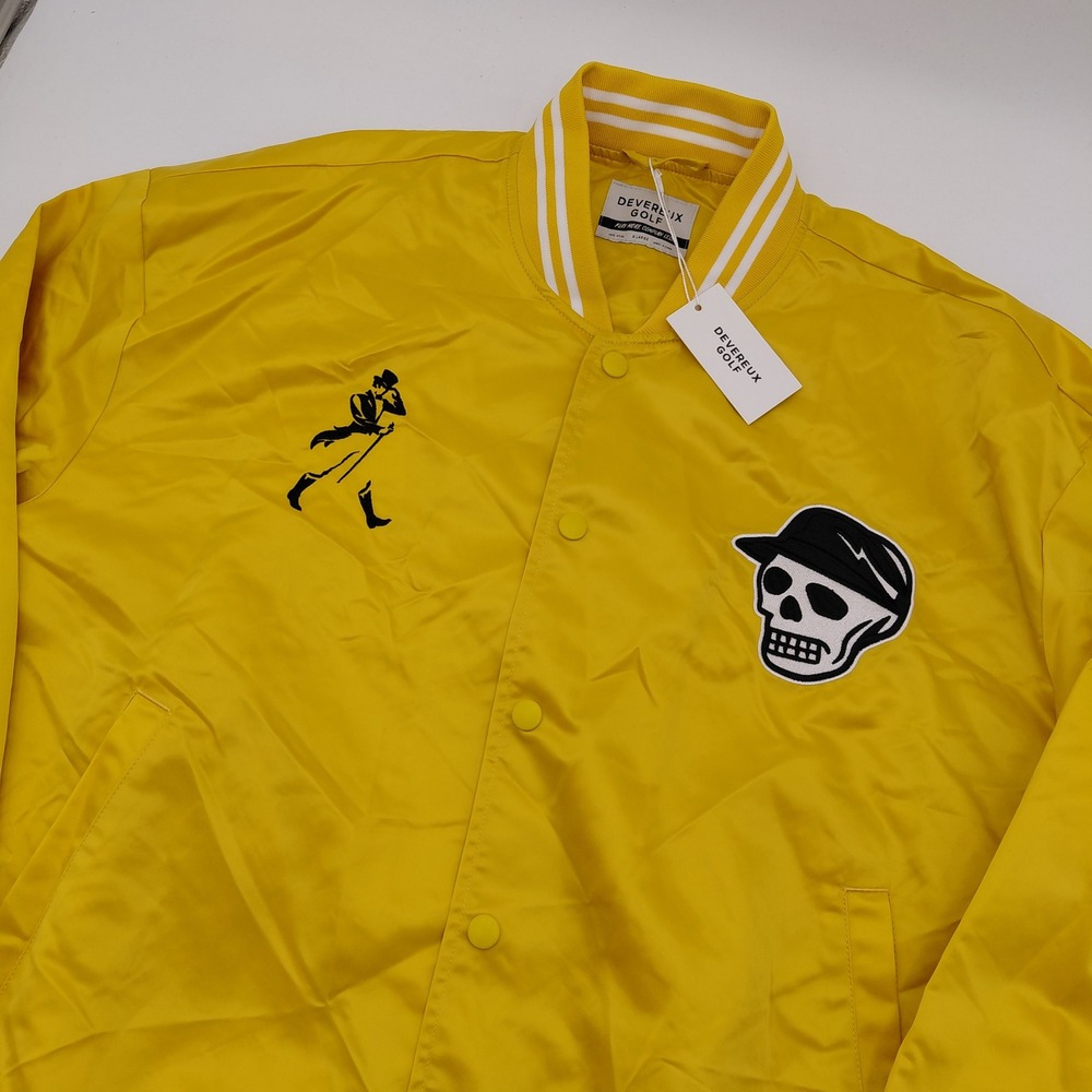 Devereux Golf Johnnie Walker Golf Club Bomber Jacket Yellow Mens XL NWT Nylon